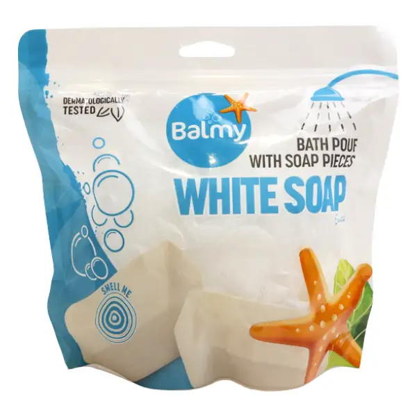 balmy-white-soap-mesh-shower-pouf